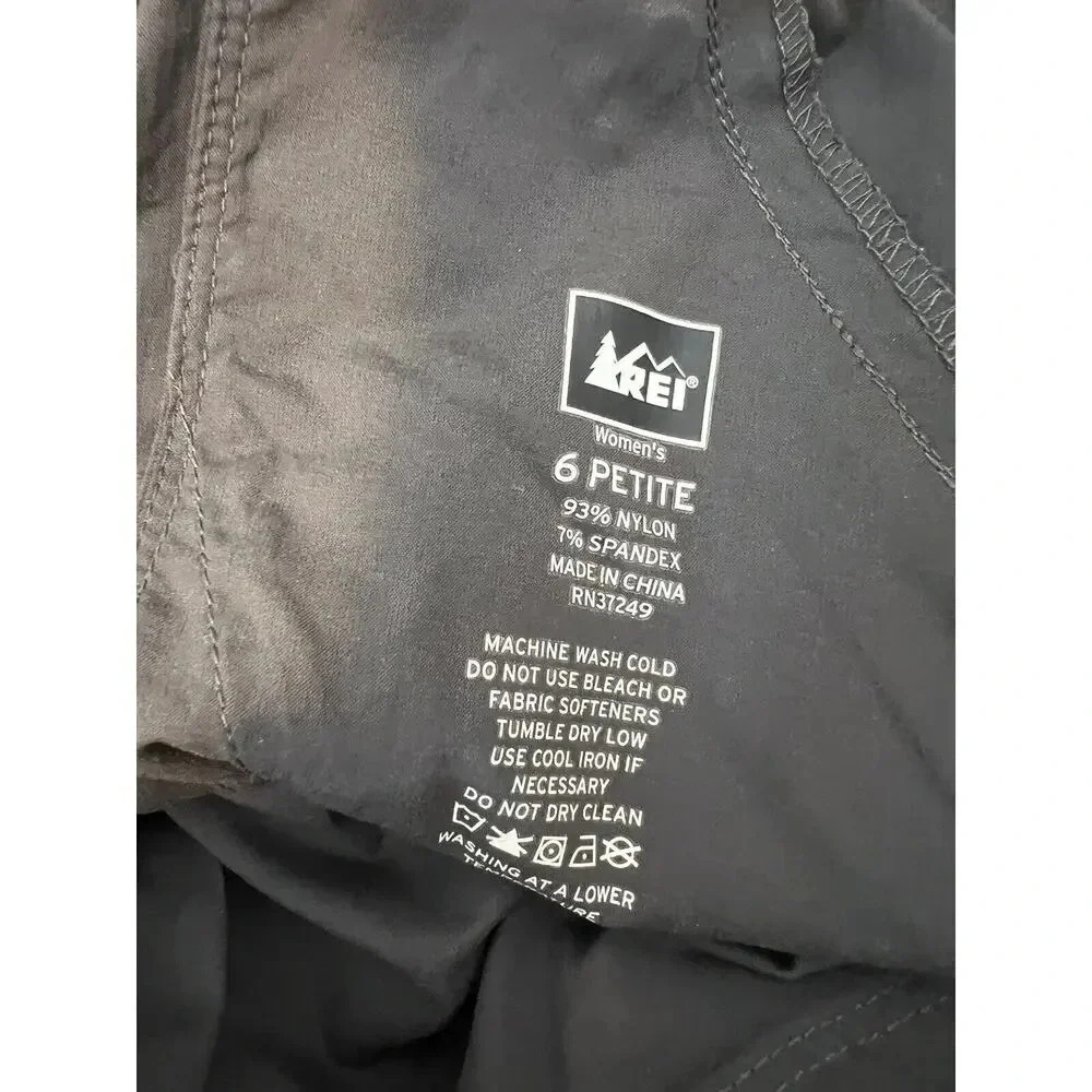 Rei Womens Gray Straight Leg Hiking Pants Size 6 Petite Outdoor Roll Up Cargo - Picture 5 of 6
